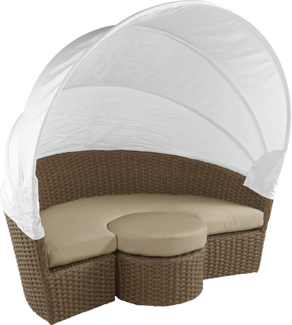 Palisades Brown Outdoor Daybed with Heather Beige Cushions - Image 9