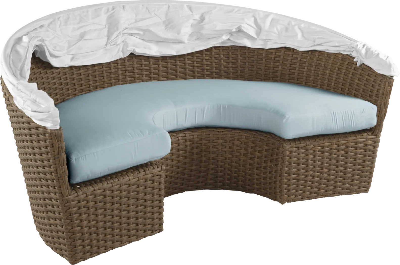 Palisades Brown Outdoor Daybed with Blue Cushions - Image 7