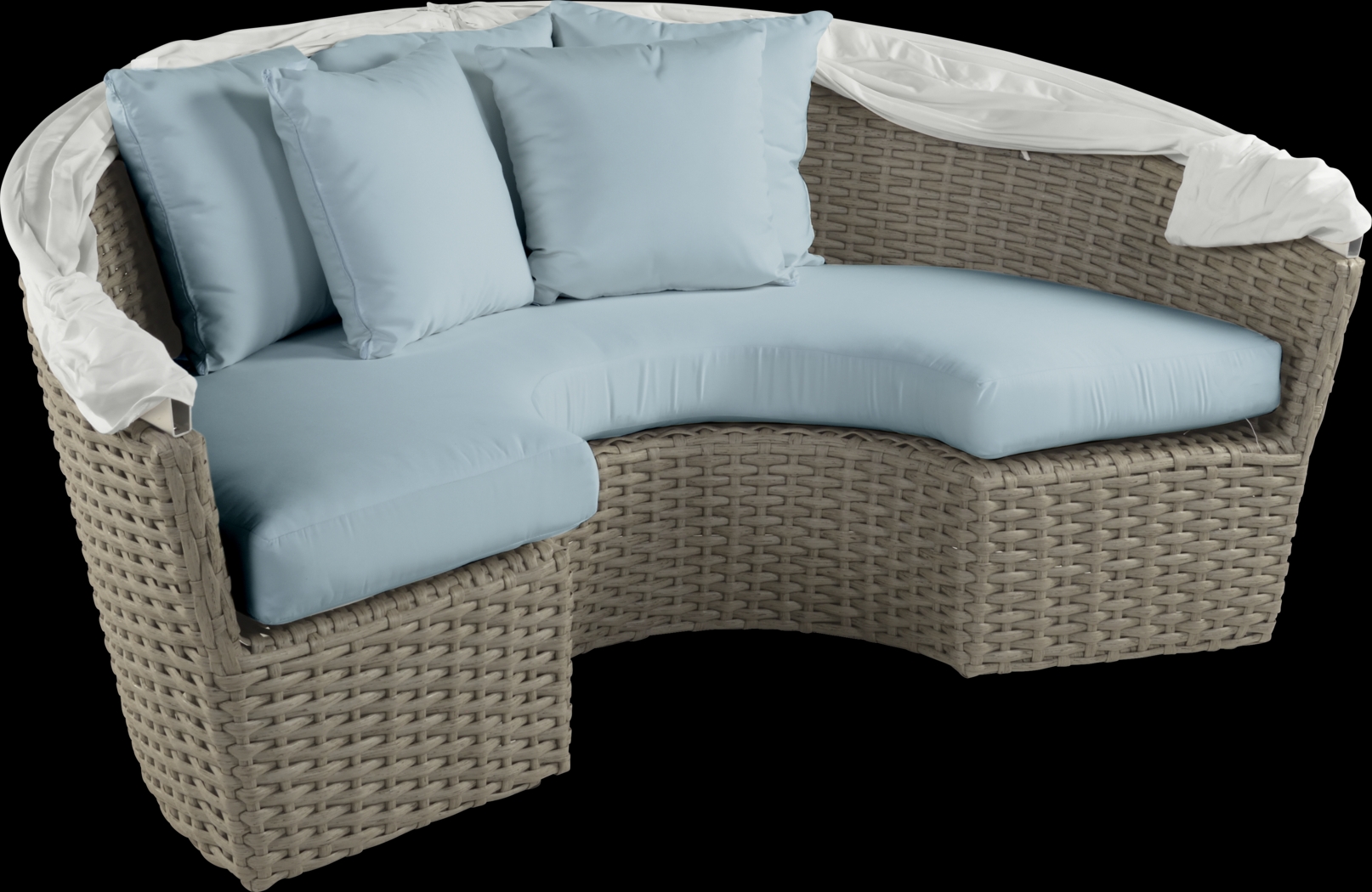 Palisades Gray Outdoor Daybed with Blue Cushions - Thumbnail - Image 4