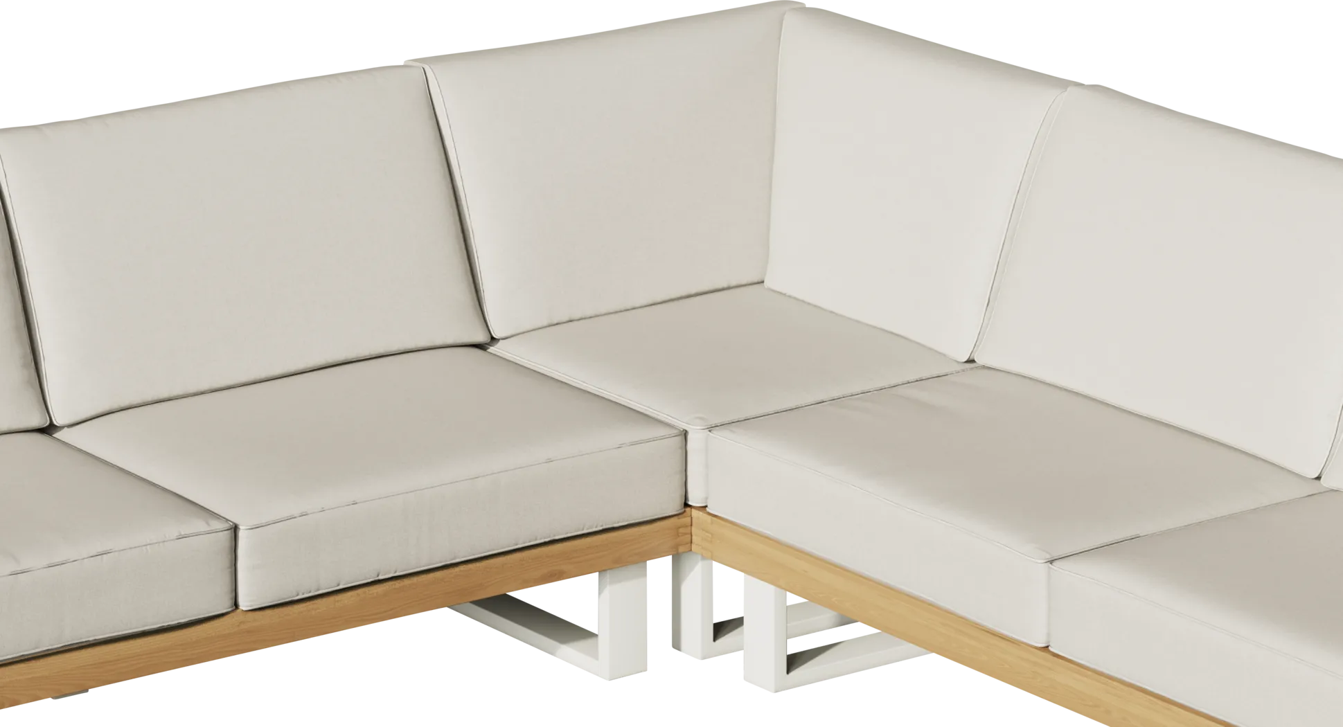 Platform 3 Pc Outdoor Sectional with White Sand Cushions - Thumbnail - Image 6