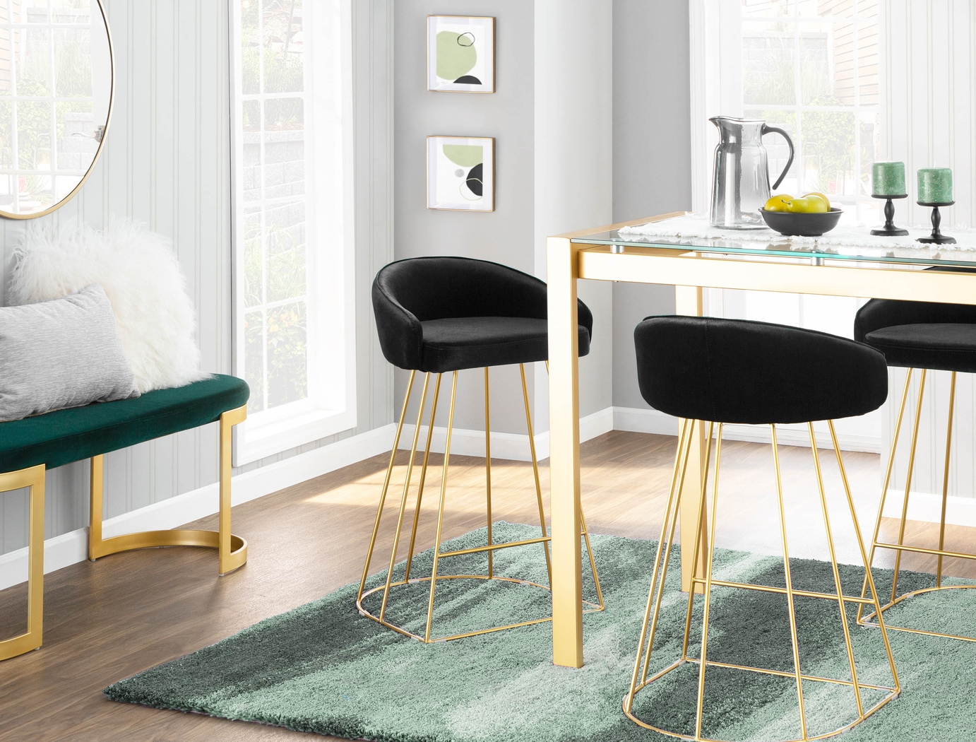 Filia Black Counter Height Stool, Set of 2 - Thumbnail - Image 5