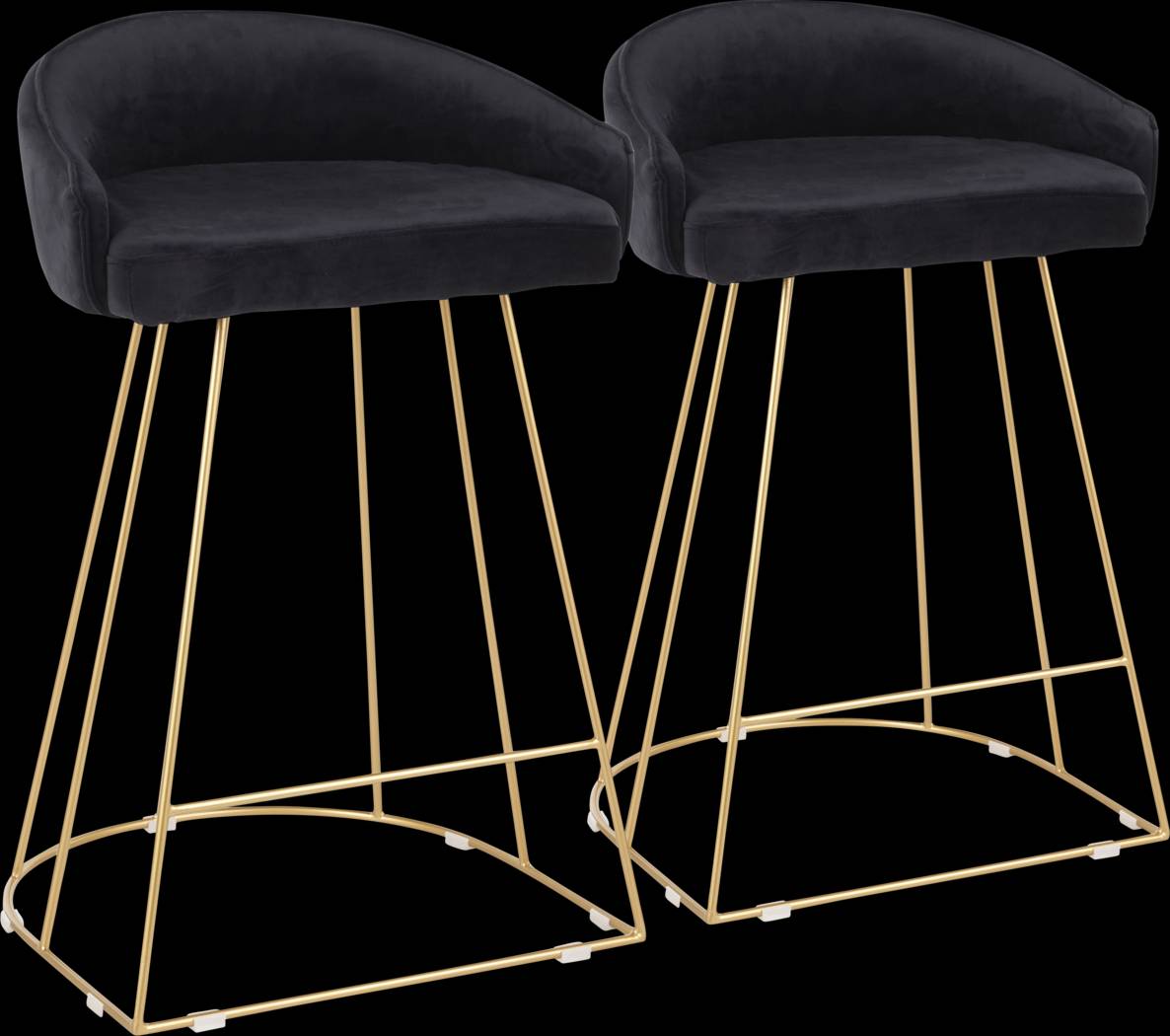 Filia Black Counter Height Stool, Set of 2 - Thumbnail - Image 1