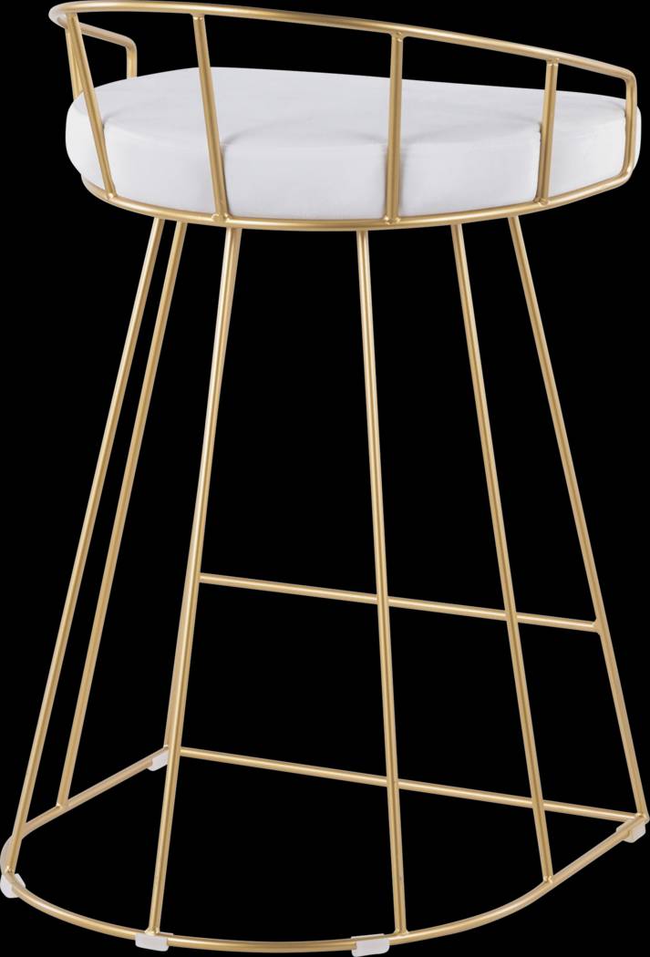 Filia Gold Counter Height Stool, Set of 2 - Thumbnail - Image 2