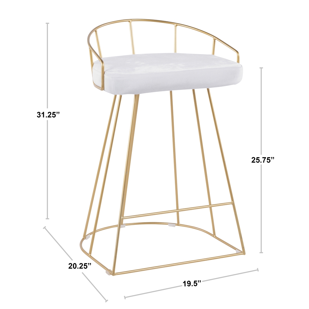 Filia Gold Counter Height Stool, Set of 2 - Thumbnail - Image 3