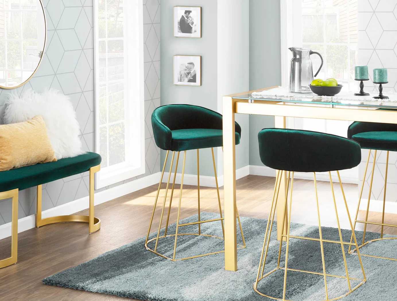 Filia Green Counter Height Stool, Set of 2 - Thumbnail - Image 4