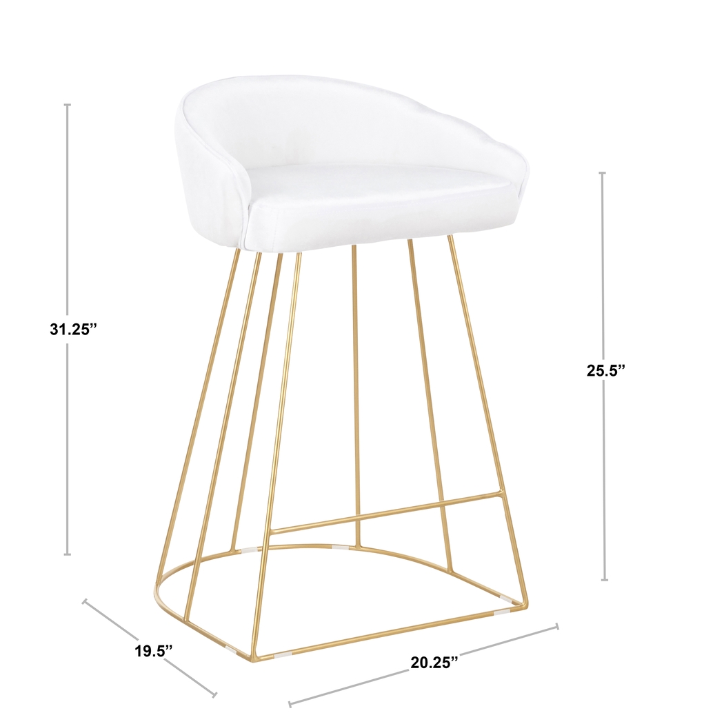 Filia White Counter Height Stool, Set of 2 - Thumbnail - Image 3