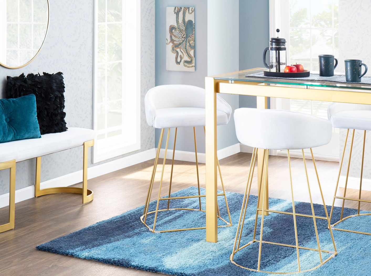 Filia White Counter Height Stool, Set of 2 - Thumbnail - Image 5