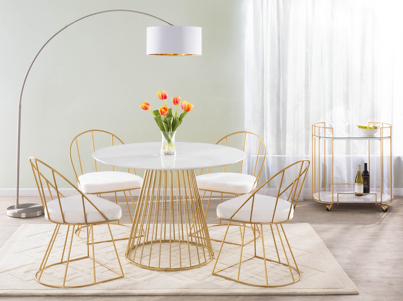 Filia White Round Dining Table - Thumbnail - Image 3