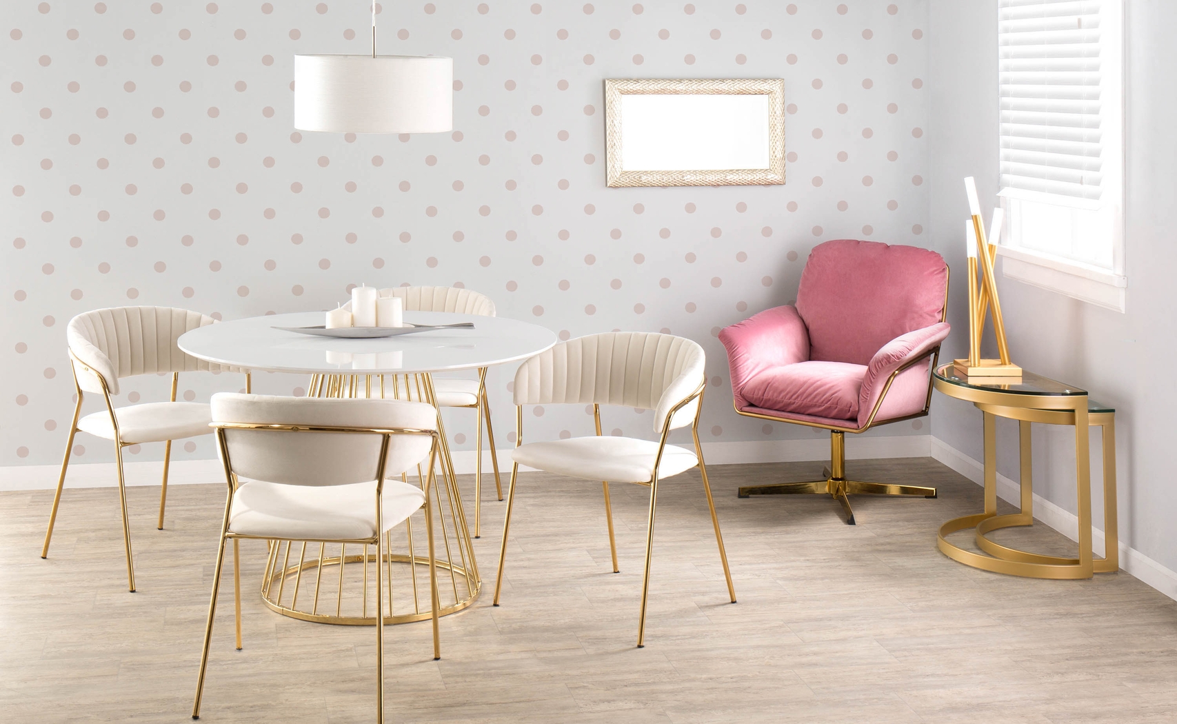 Filia White Round Dining Table - Thumbnail - Image 4