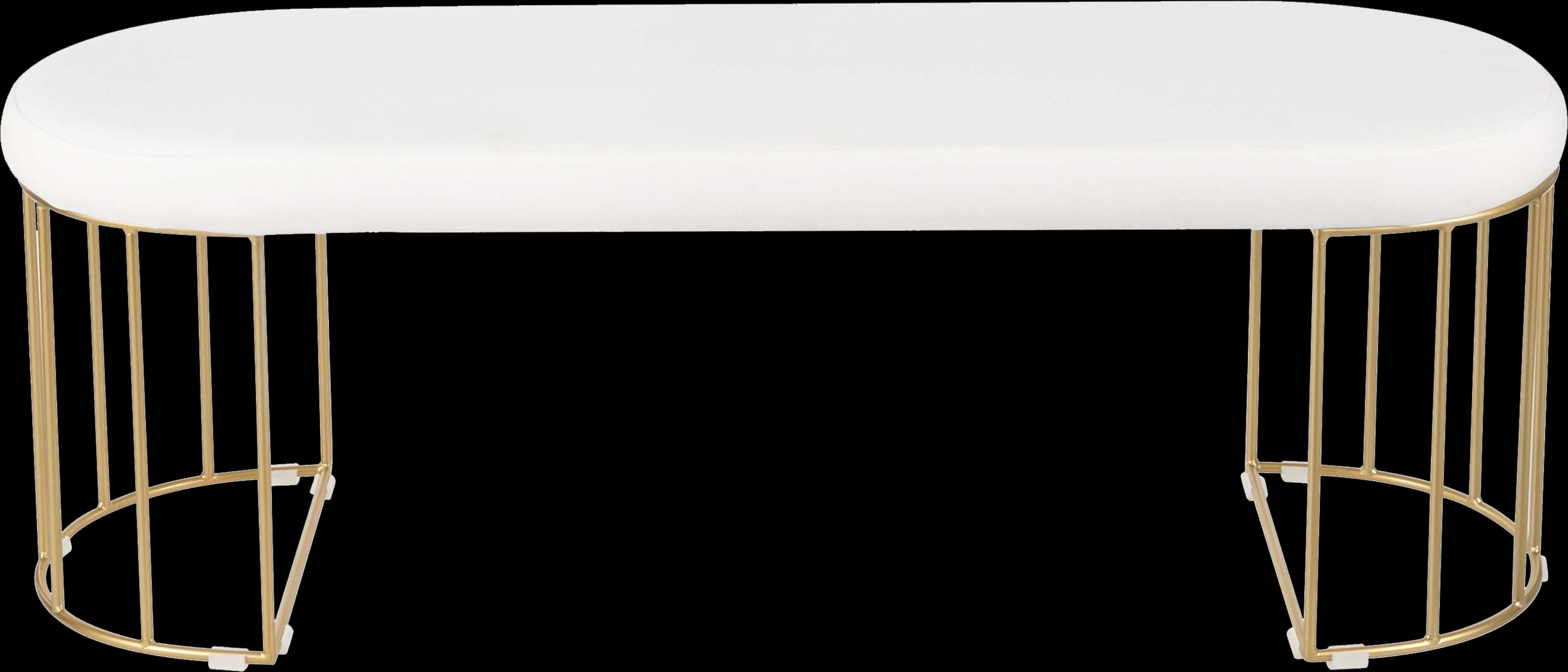 Filia White Velvet Bench - Thumbnail - Image 3