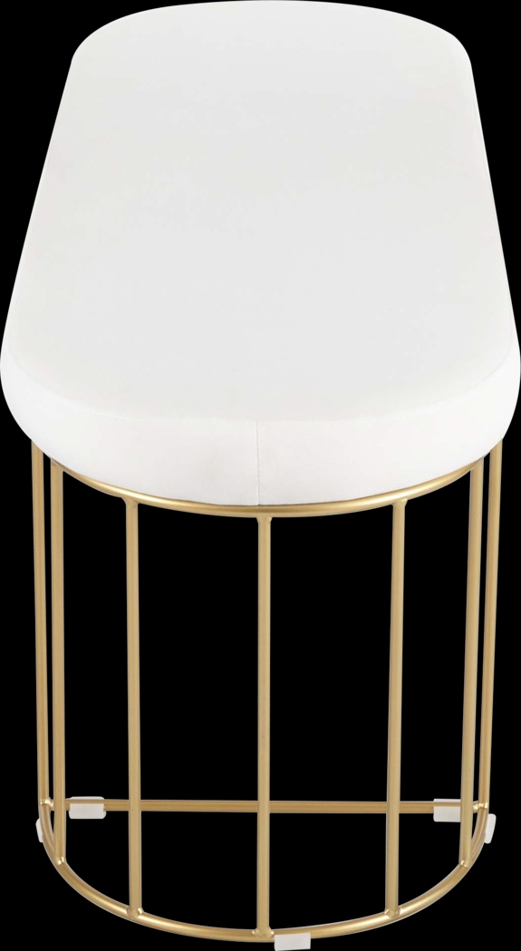 Filia White Velvet Bench - Thumbnail - Image 4