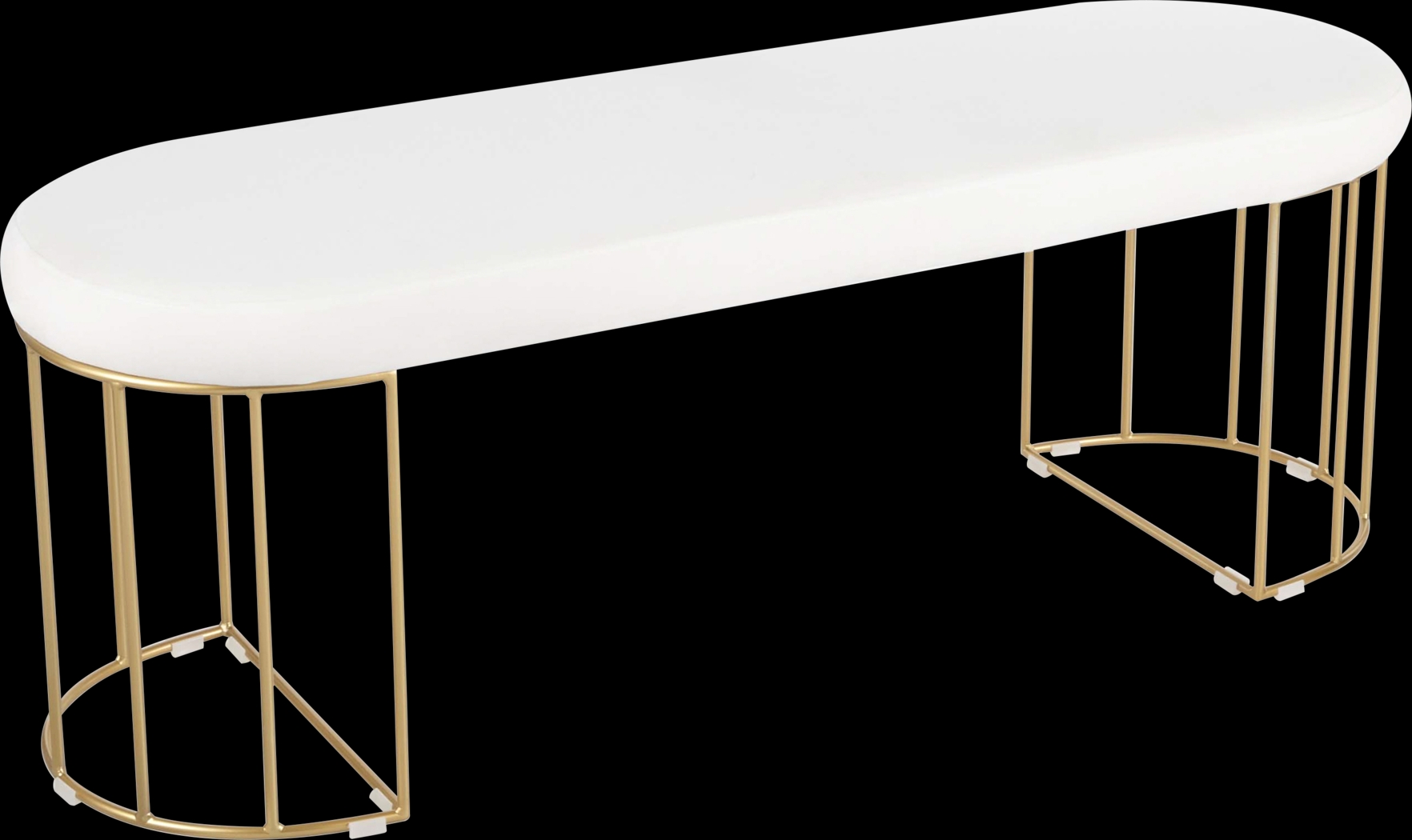 Filia White Velvet Bench - Thumbnail - Image 1