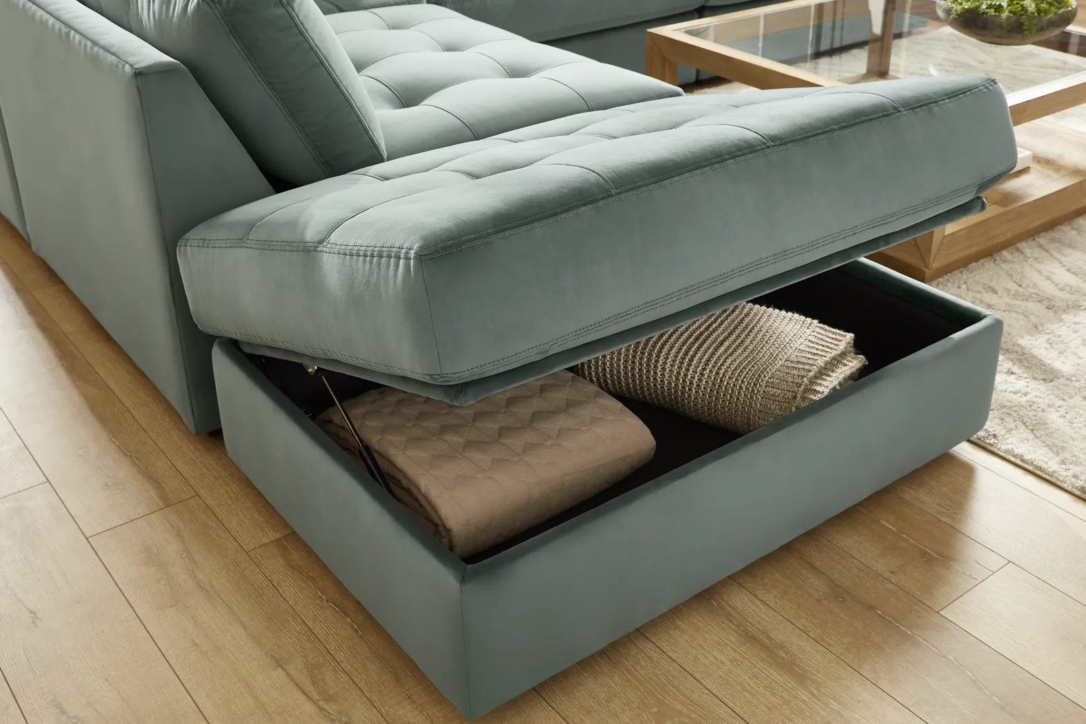 Filmore Evergreen Storage Ottoman - Thumbnail - Image 4
