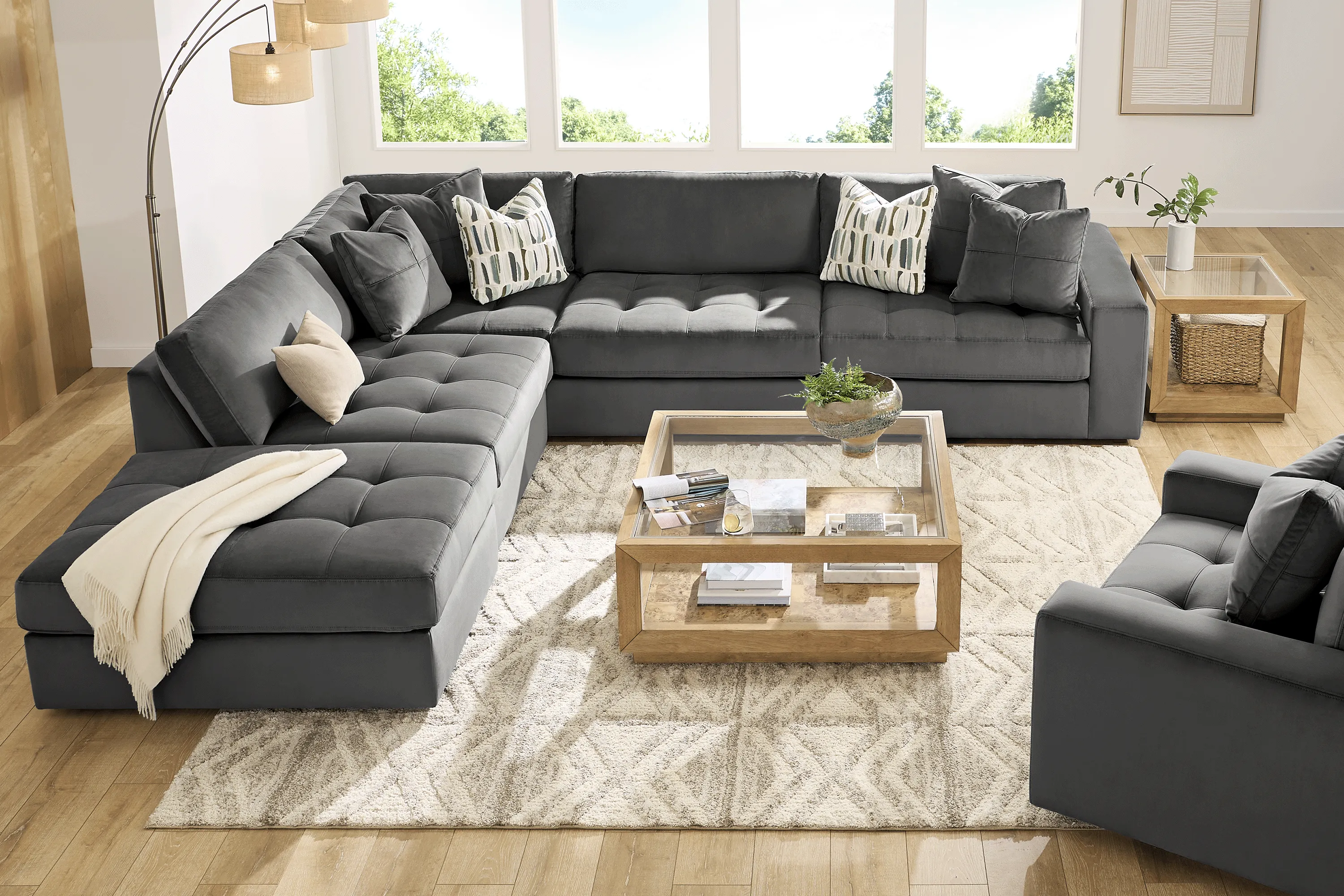 Filmore Gunmetal 5 Pc Sectional - Image 1