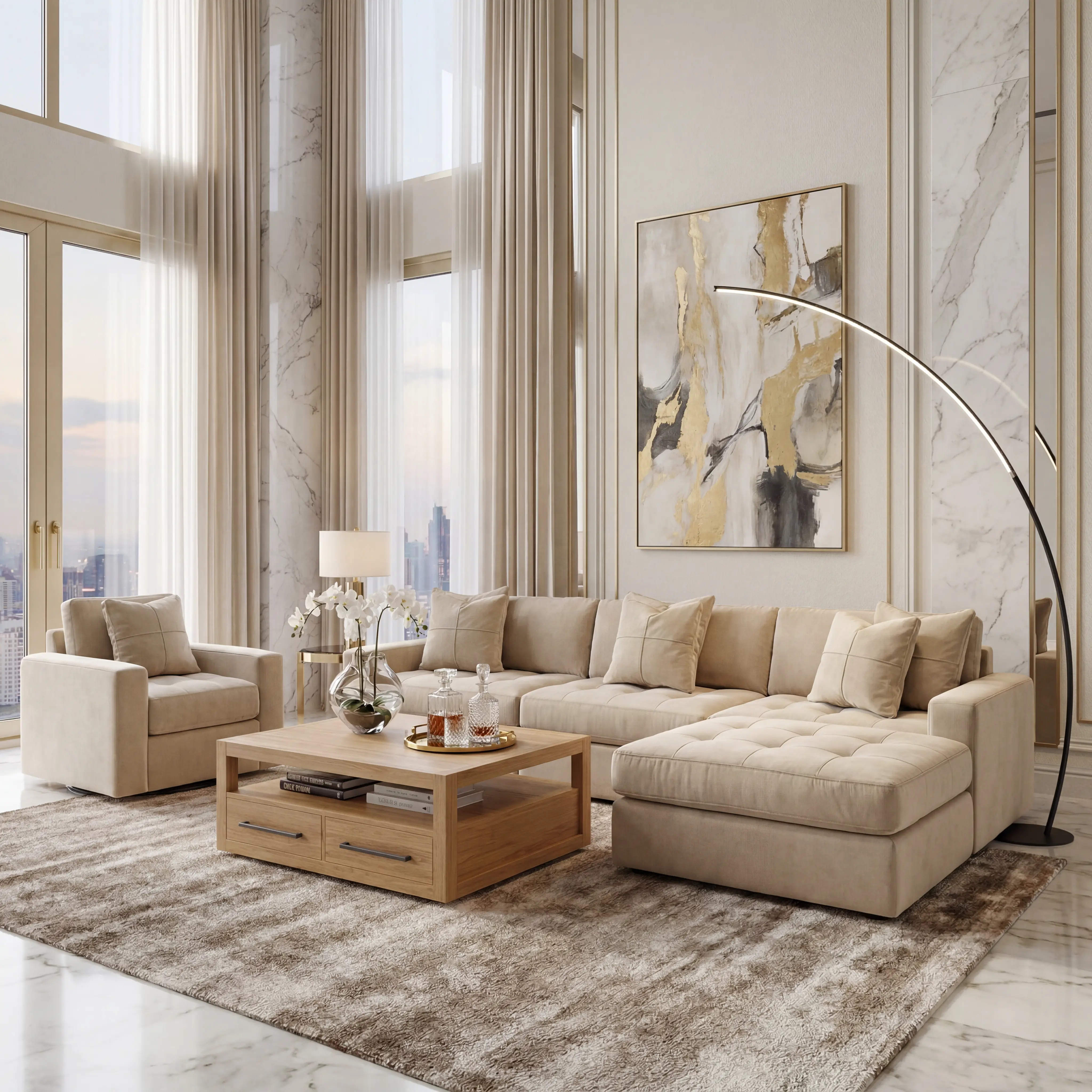 Filmore Sand Swivel Chair - Image 5