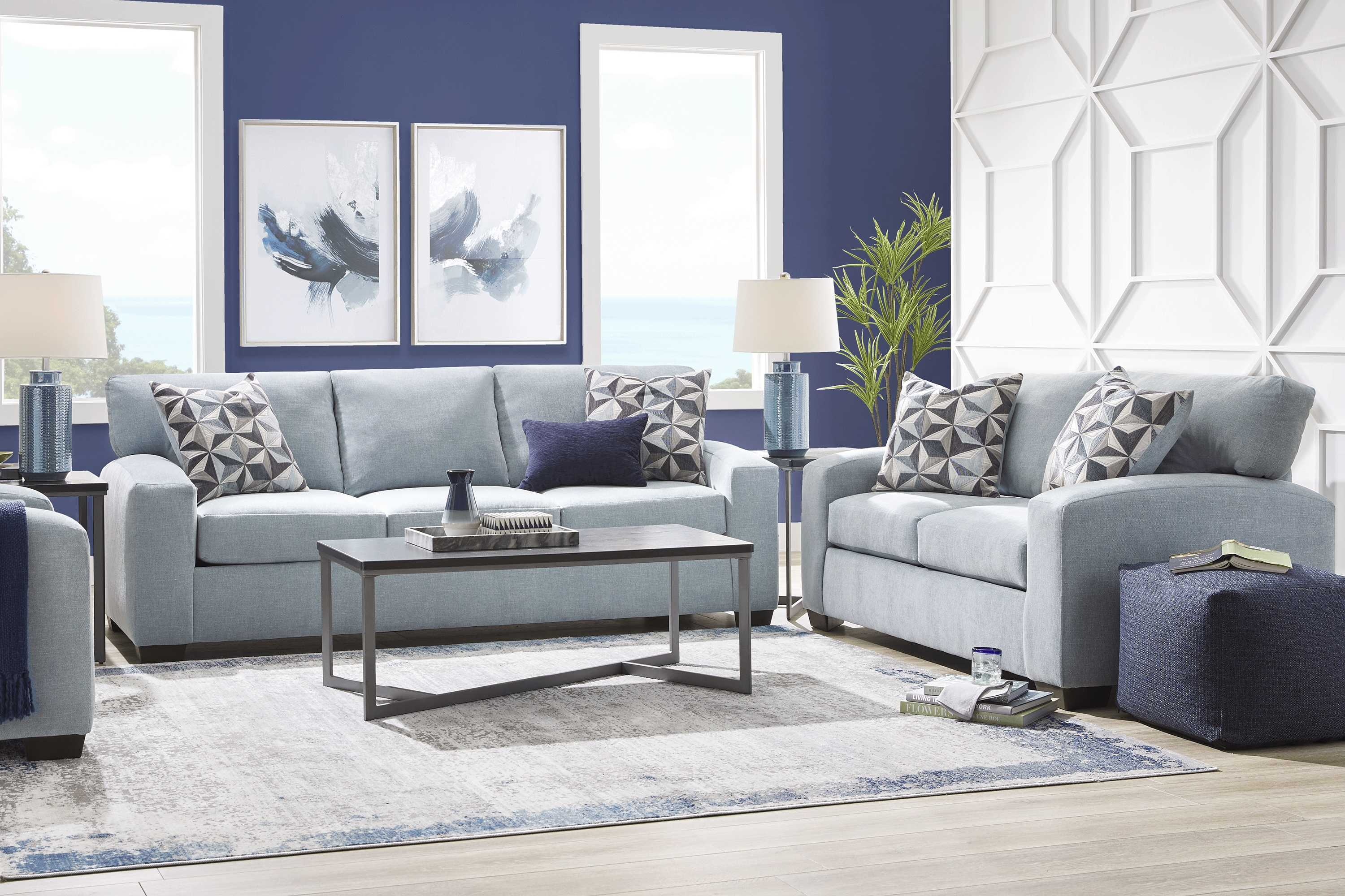 Finley Point Seafoam 8 Pc Living Room - Thumbnail - Image 1