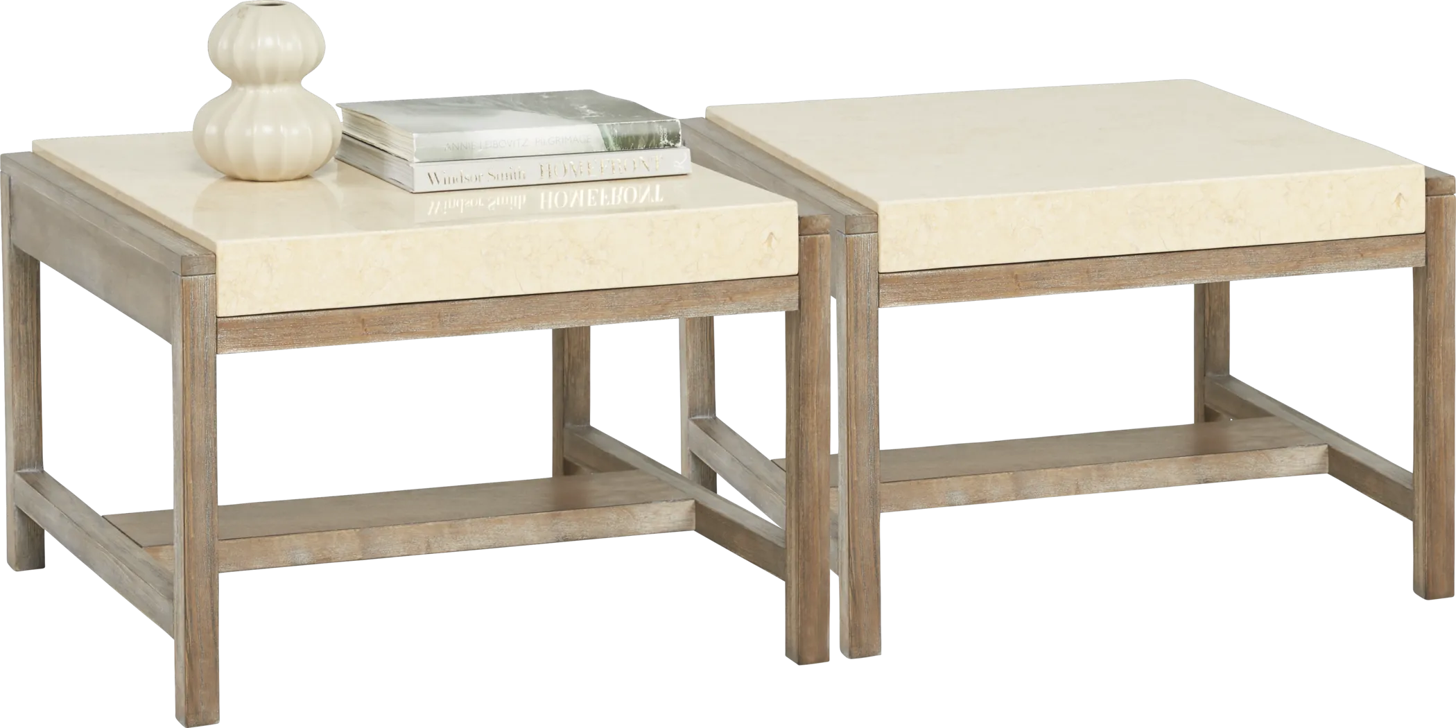 Finton Natural 2 Pc Bunching Cocktail Table - Thumbnail - Image 1