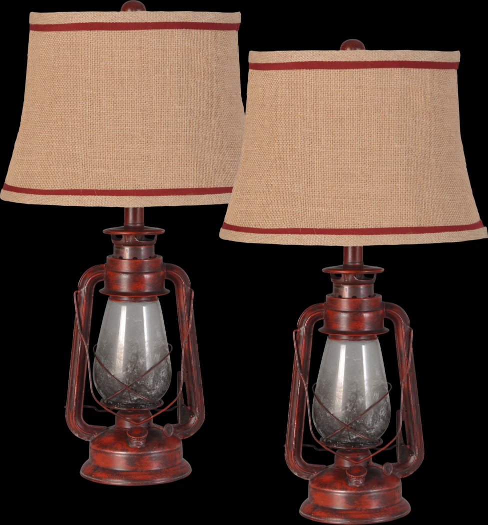 Fintry Place Red Table Lamps, Set of 2 - Thumbnail - Image 1