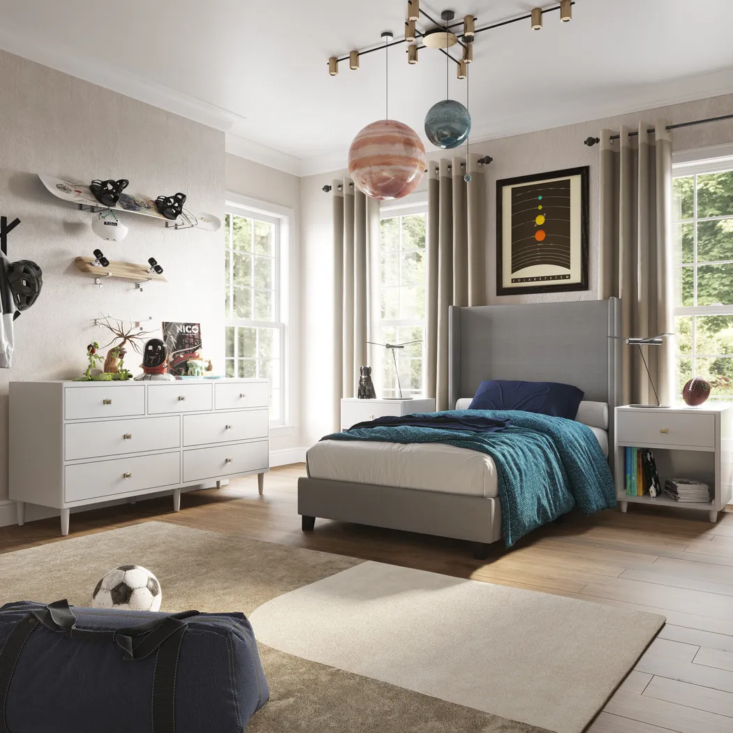 Fionelle Light Gray Twin Bed - Image 7