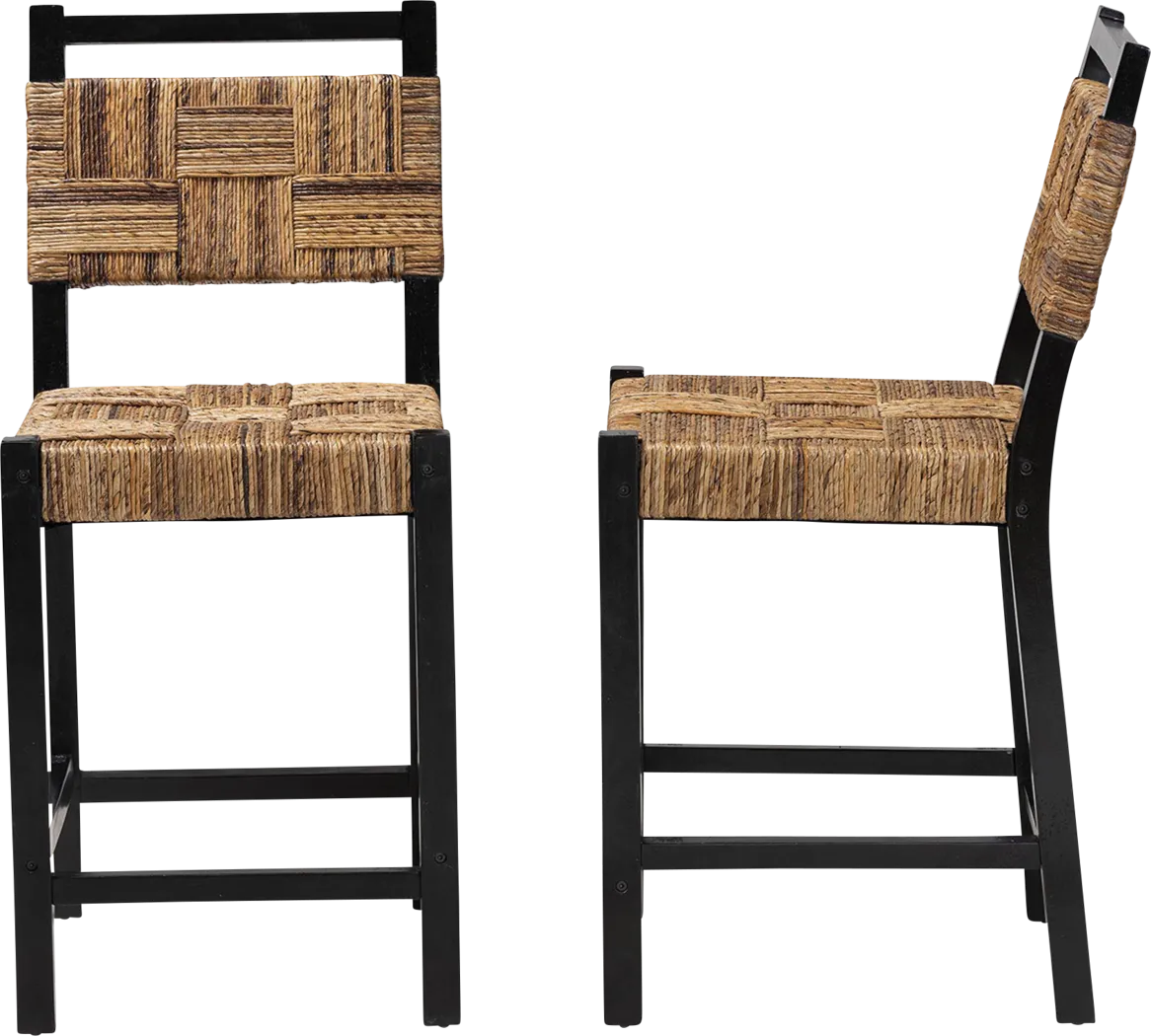 Firecasty Brown and Black Counter Height Stool, Set of 2 - Thumbnail - Image 3