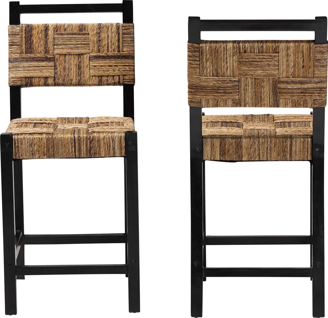 Firecasty Brown and Black Counter Height Stool, Set of 2 - Thumbnail - Image 4