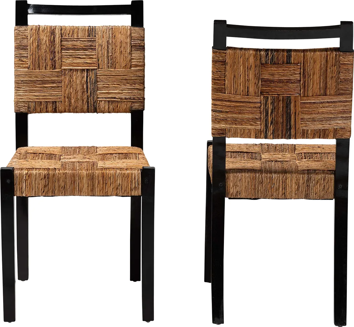 Firecasty Brown and Black Dining Chair, Set of 2 - Thumbnail - Image 5