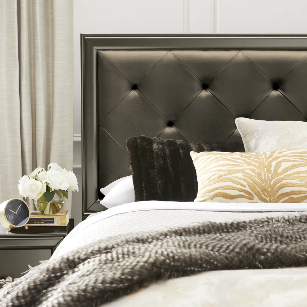 First Avenue Charcoal 5 Pc King Upholstered Bedroom - Thumbnail - Image 5