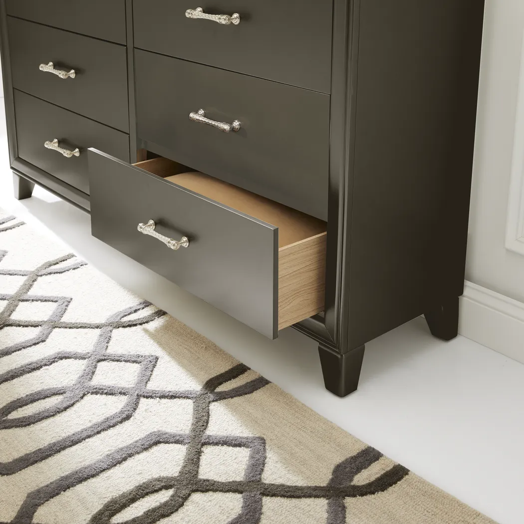 First Avenue Charcoal 5 Pc King Upholstered Bedroom - Thumbnail - Image 8