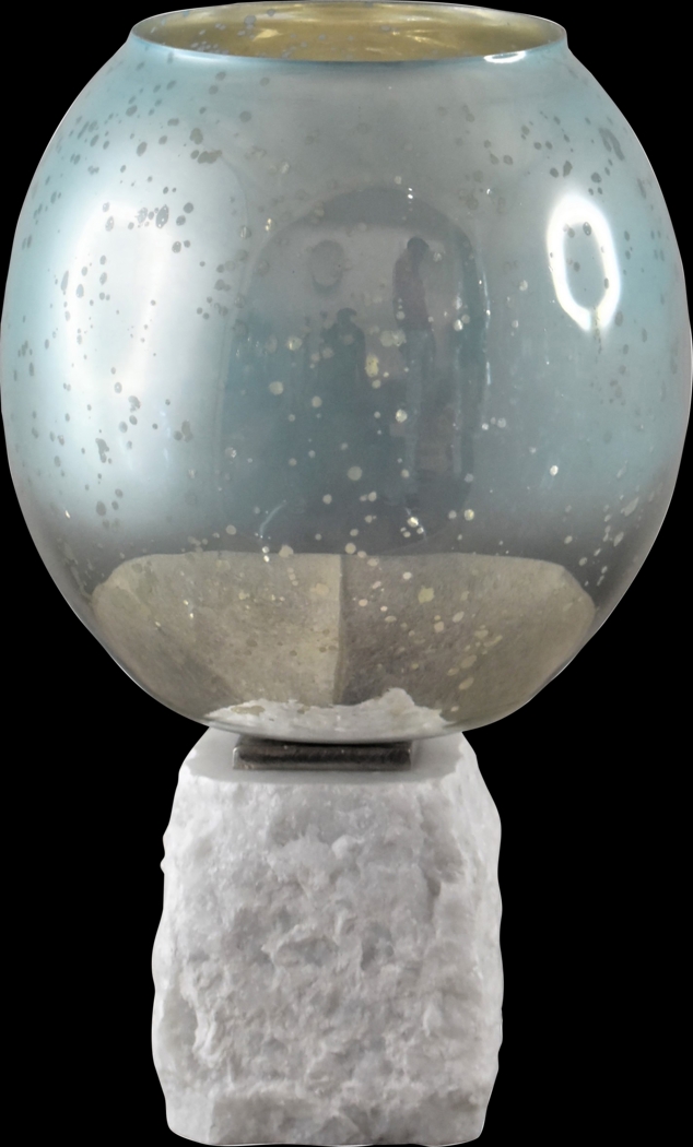 Firth Blue 13 in. Pillar Candle Holder - Thumbnail - Image 1