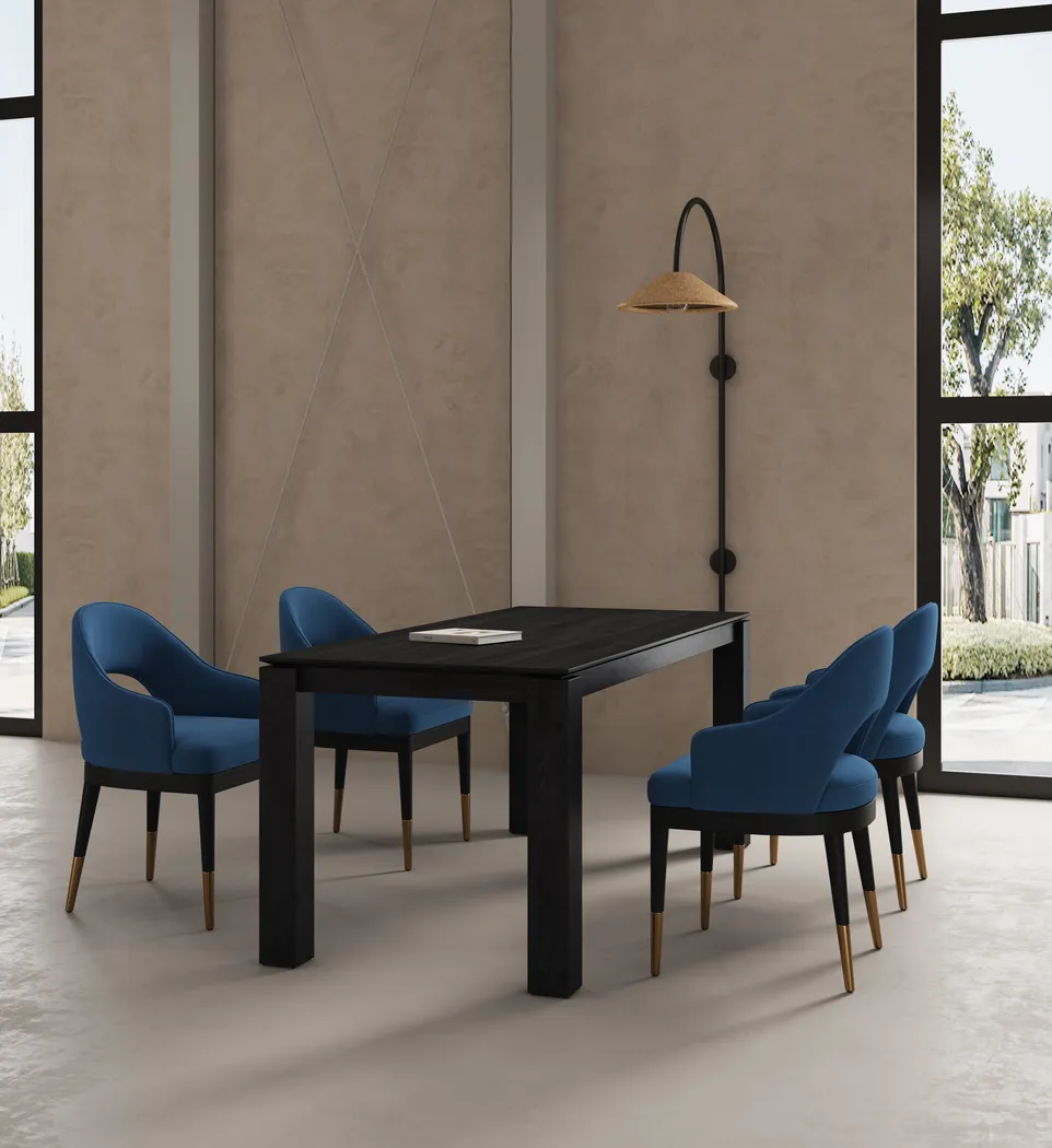 Fischbeck Black and Blue 5 Pc Dining Table Set - Thumbnail - Image 2