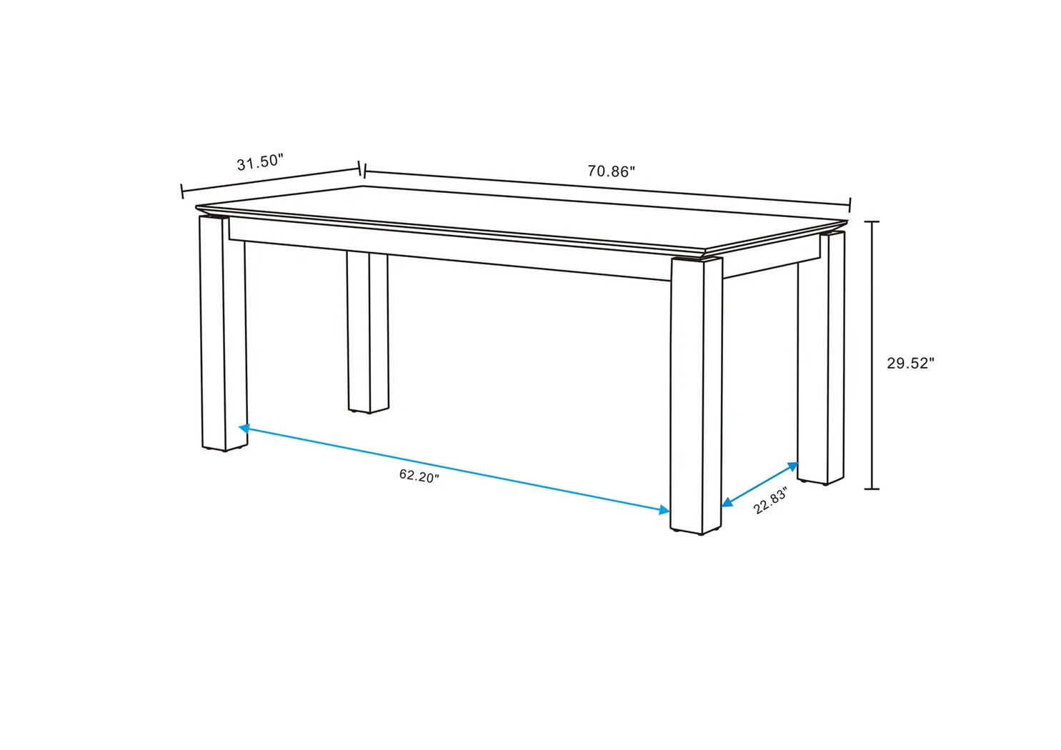 Fischbeck Black and Blue 5 Pc Dining Table Set - Thumbnail - Image 5
