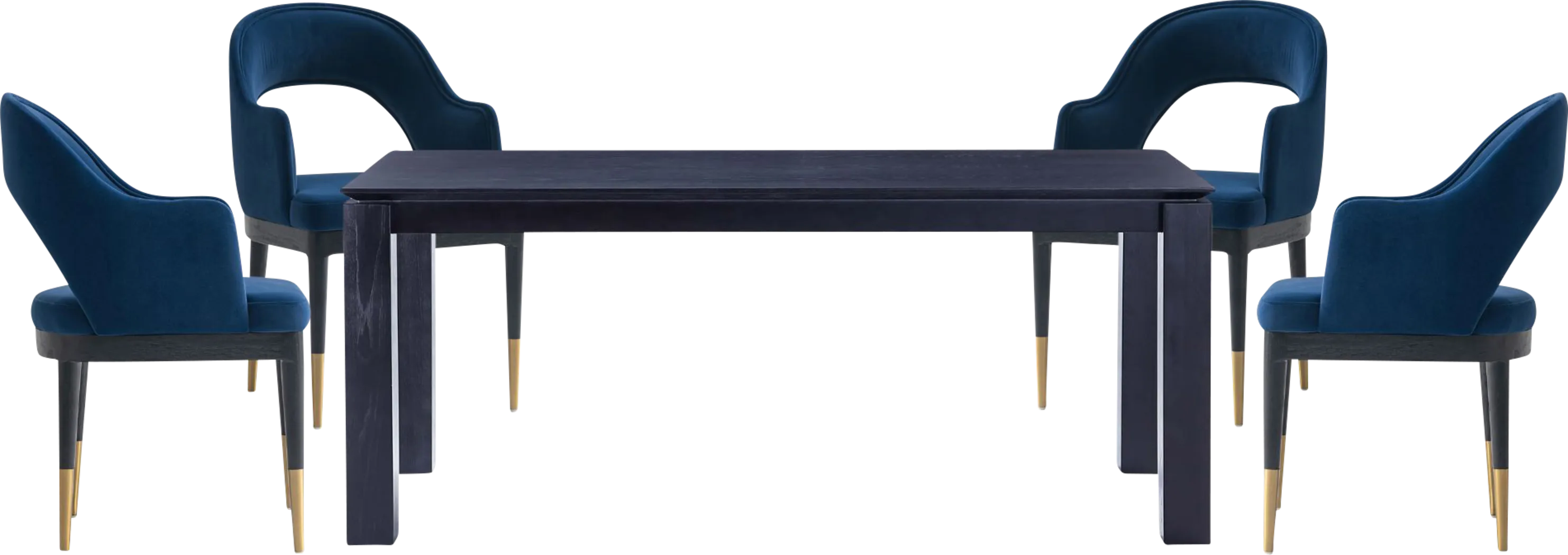 Fischbeck Black and Blue 5 Pc Dining Table Set - Thumbnail - Image 1