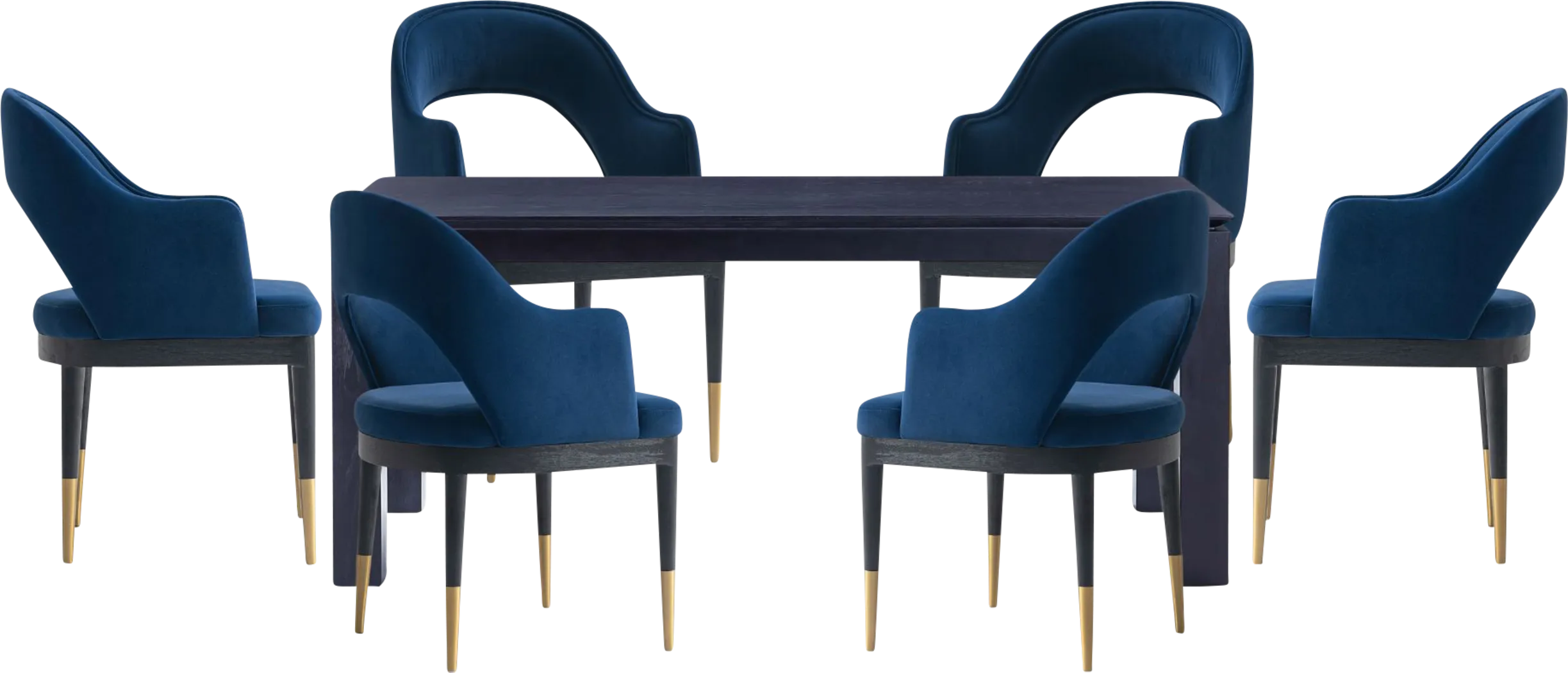 Fischbeck Black and Blue 7 Pc Dining Table Set - Thumbnail - Image 1