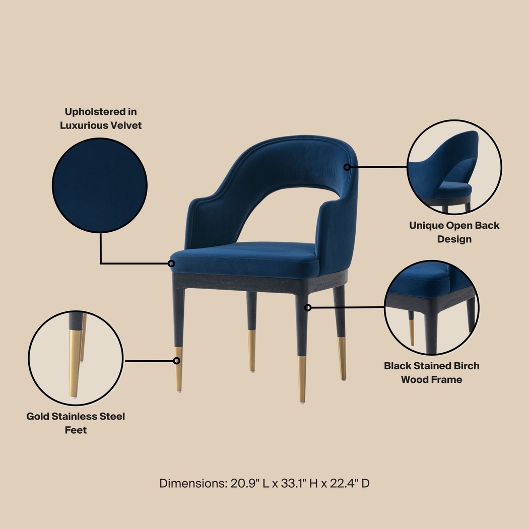 Fischbeck Blue Arm Chair - Thumbnail - Image 11