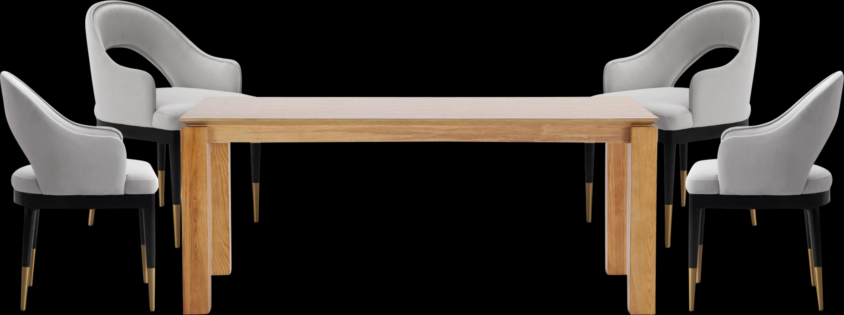 Fischbeck Natural and Light Gray 5 Pc Dining Table Set - Thumbnail - Image 1