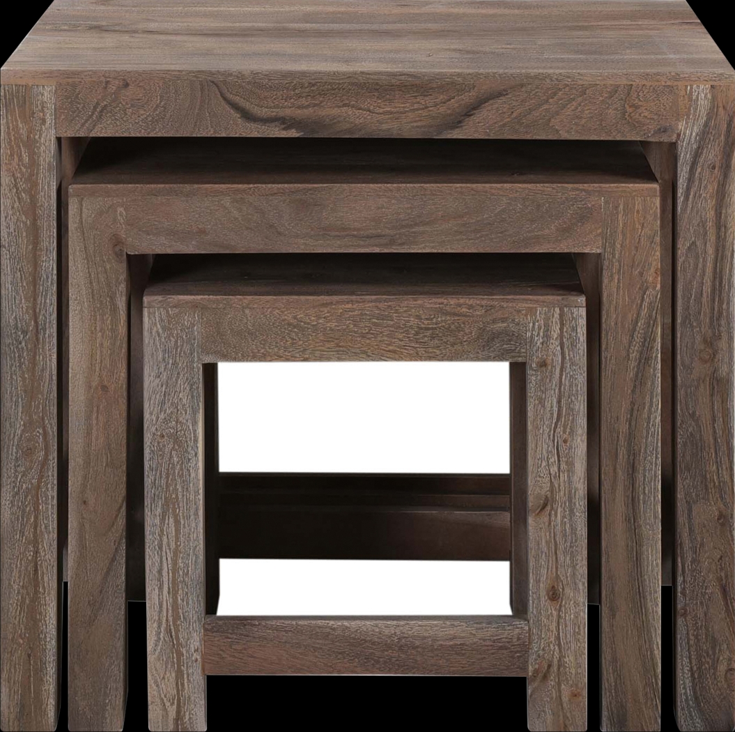 Fishamble Brown Nesting Tables, Set of 3 - Thumbnail - Image 2