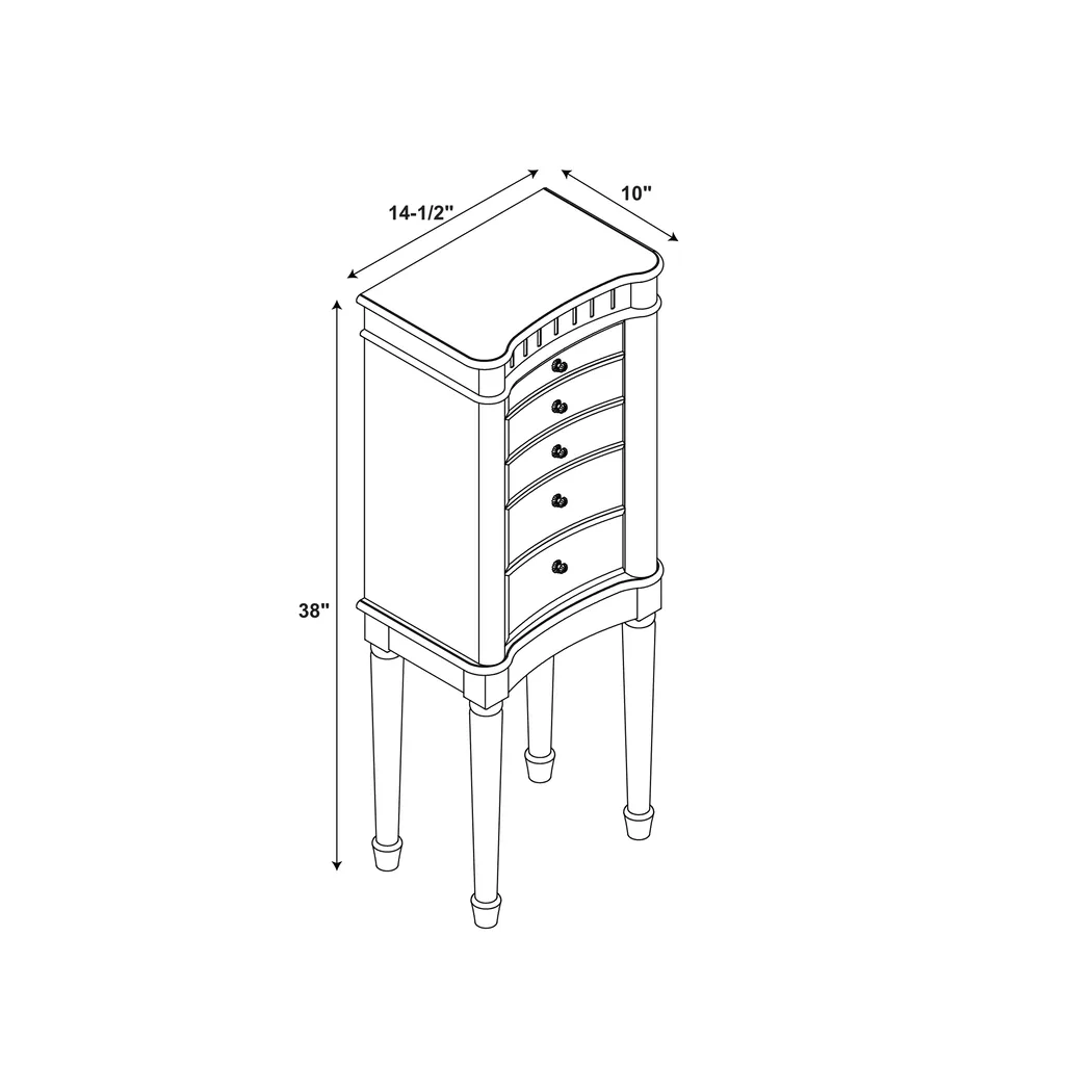 Fitchway Brown Jewelry Armoire - Thumbnail - Image 16