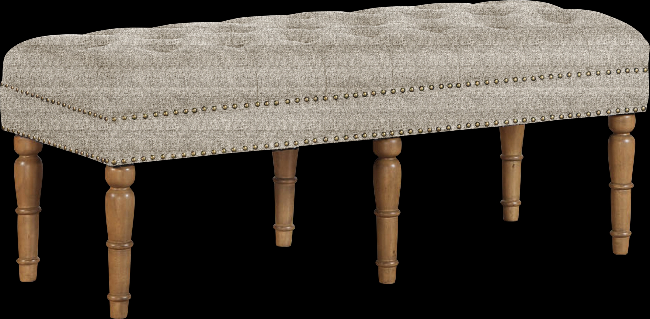 Fittonia Beige Upholstered Bench - Thumbnail - Image 1