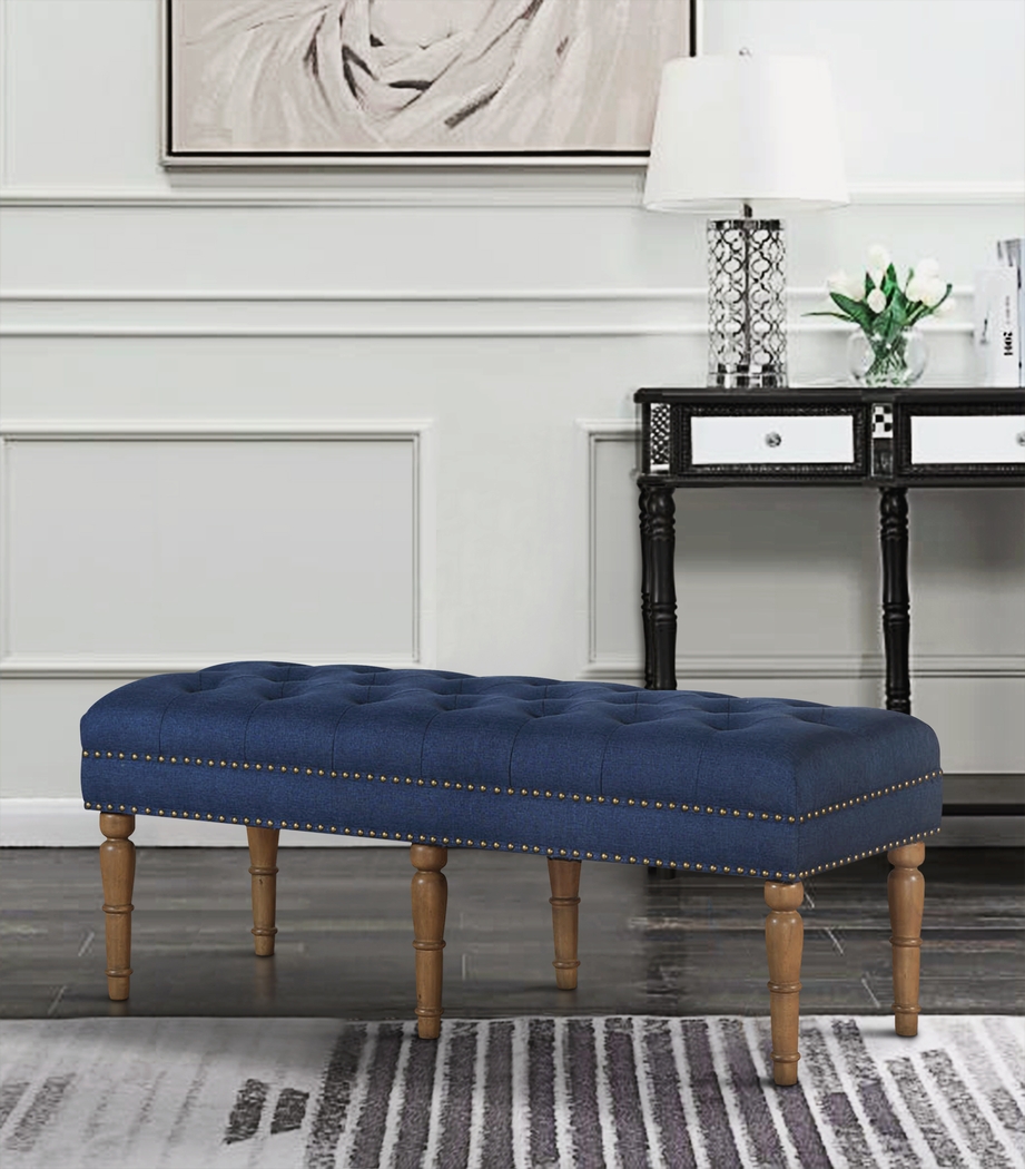 Fittonia Blue Upholstered Bench - Thumbnail - Image 3