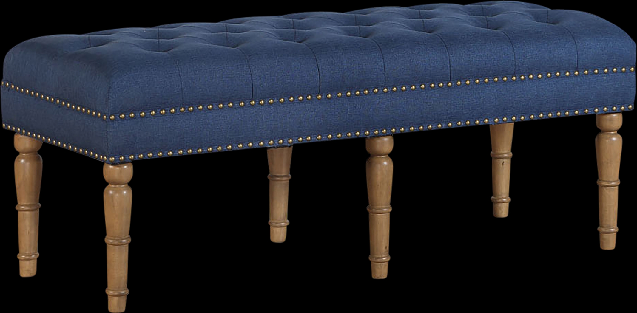 Fittonia Blue Upholstered Bench - Thumbnail - Image 1