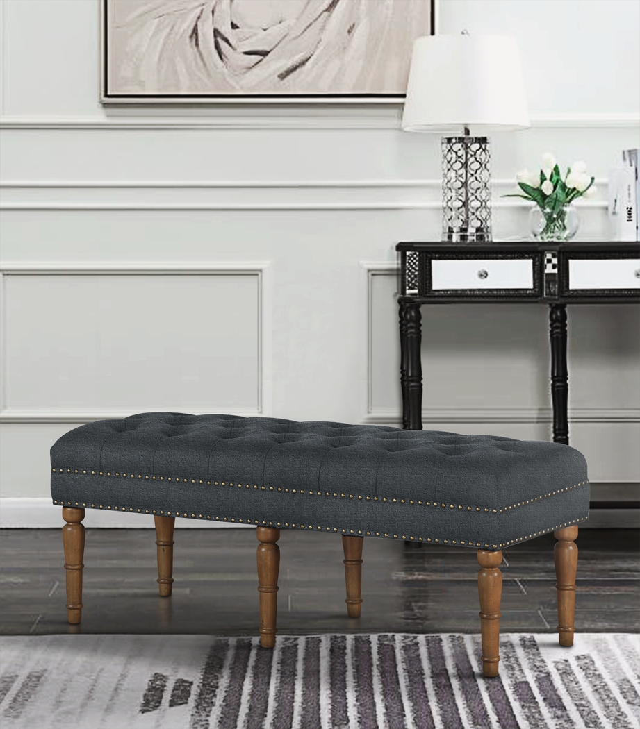 Fittonia Gray Upholstered Bench - Thumbnail - Image 4