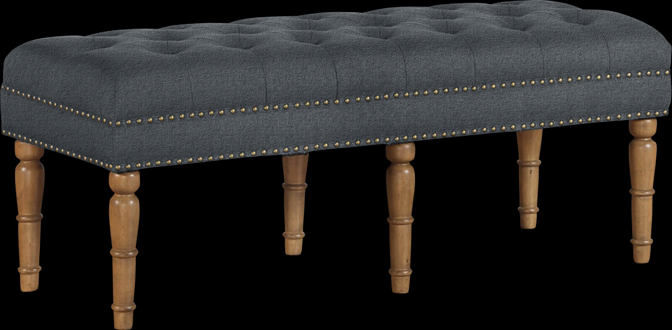 Fittonia Gray Upholstered Bench - Thumbnail - Image 1