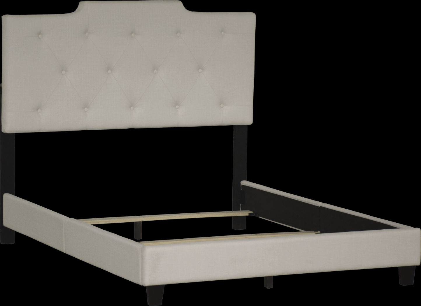 Flannery Beige Queen Upholstered Bed - Thumbnail - Image 3