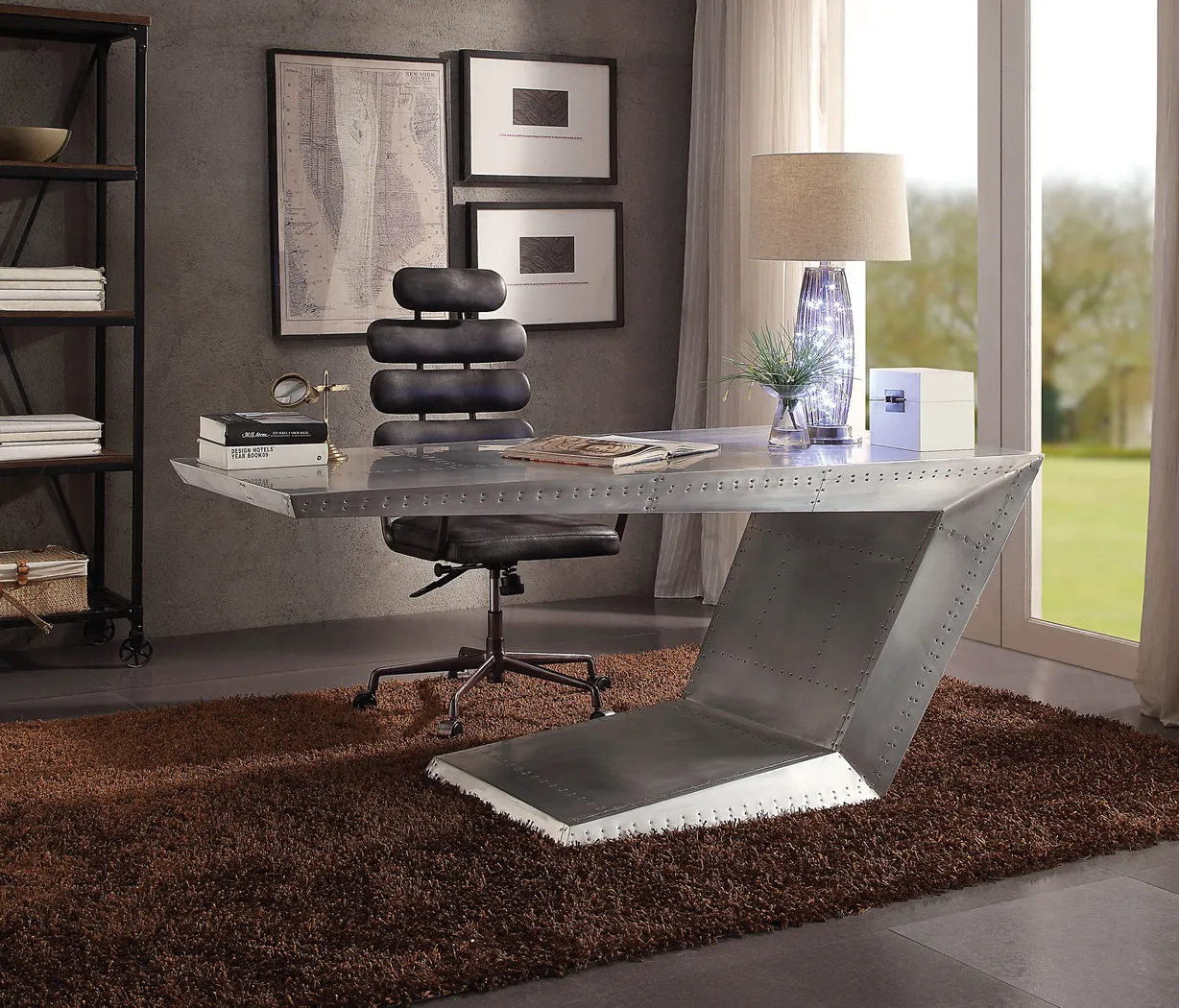 Flatburn Black Swivel Desk Chair - Thumbnail - Image 2