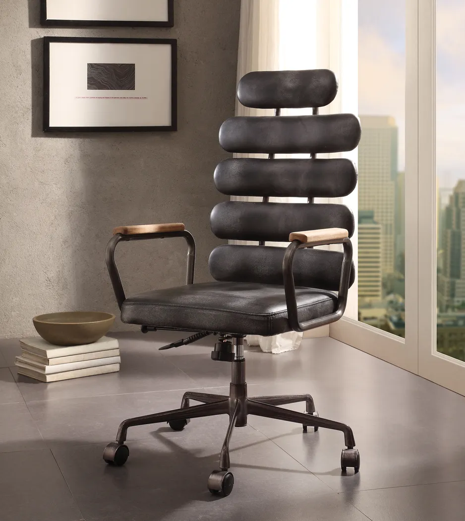 Flatburn Black Swivel Desk Chair - Thumbnail - Image 3