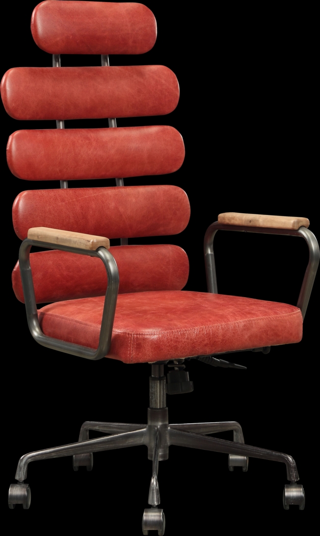Flatburn Red Swivel Desk Chair - Thumbnail - Image 1
