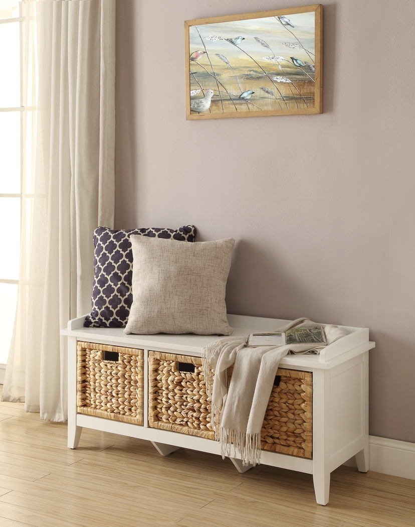 Flavius White Storage Bench - Thumbnail - Image 3