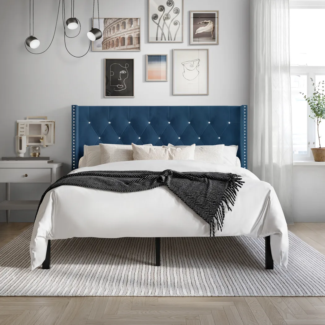 Flaxavenue Blue Queen Bed - Thumbnail - Image 2