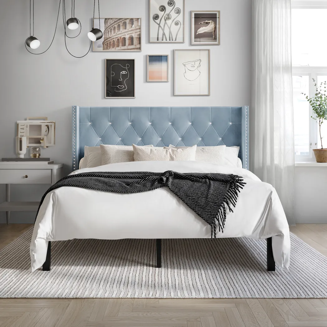 Flaxavenue Light Blue Full Bed - Thumbnail - Image 2