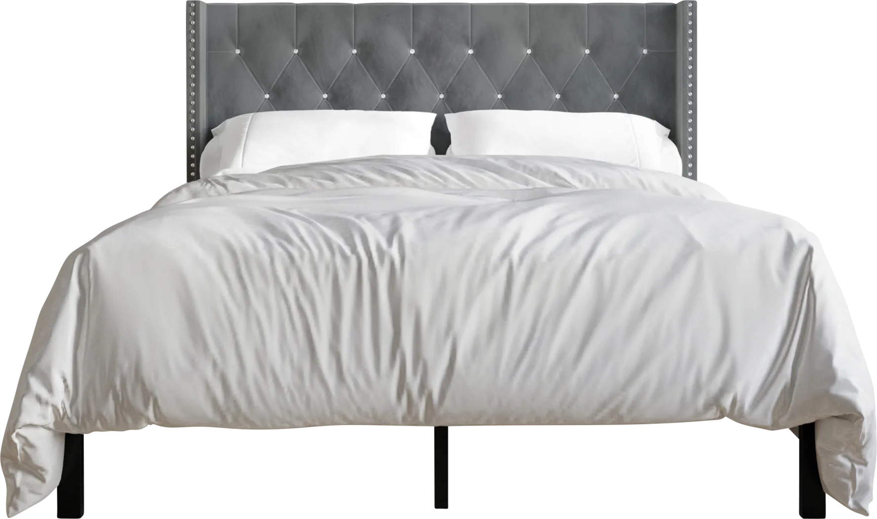 Flaxavenue Light Gray Full Bed - Thumbnail - Image 3